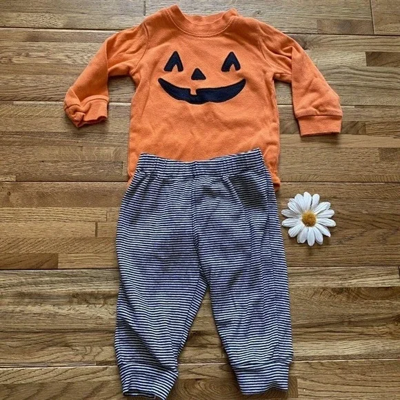 Carter's Pumpkin Halloween Outfit‎ Size 6 Months - Picture 2 of 8